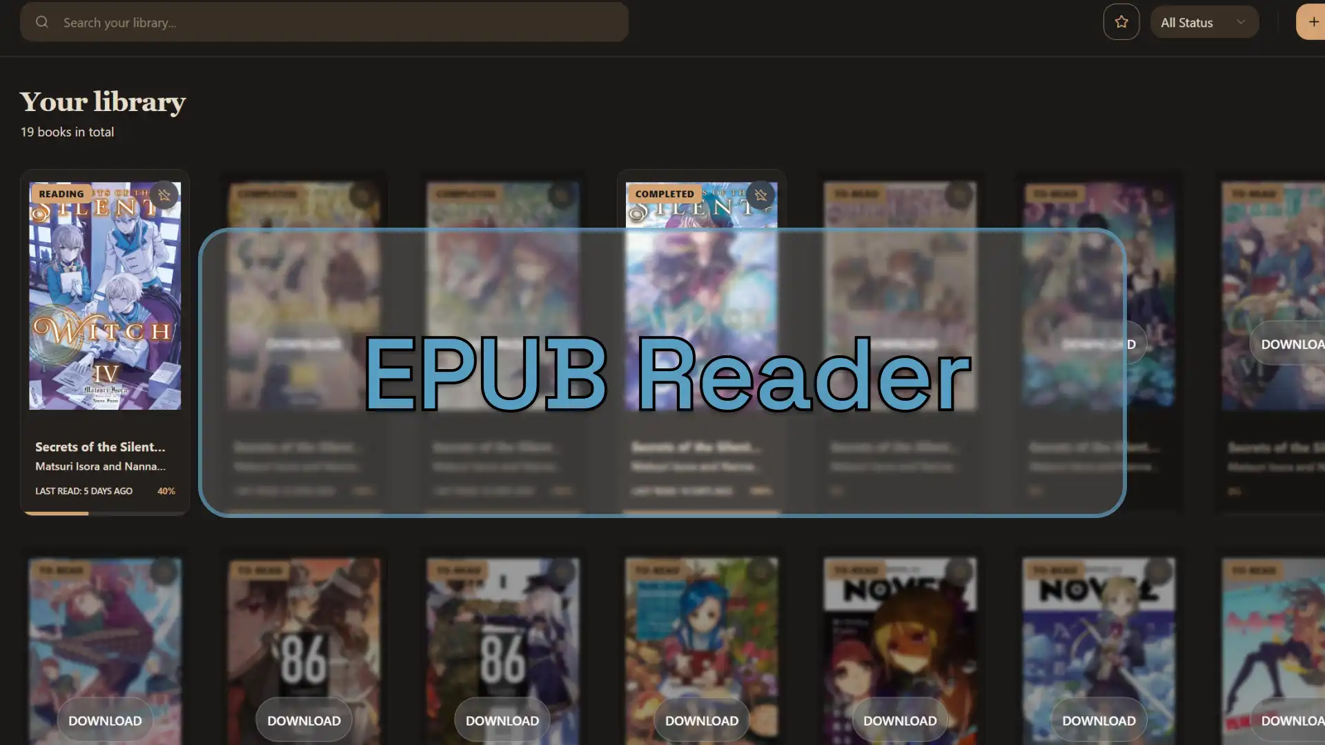 Reader application interface